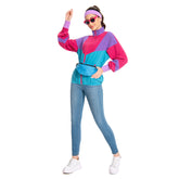 Damen rosa Cosplay Kostüm Outfits Halloween Karneval Anzug Jacke 80er